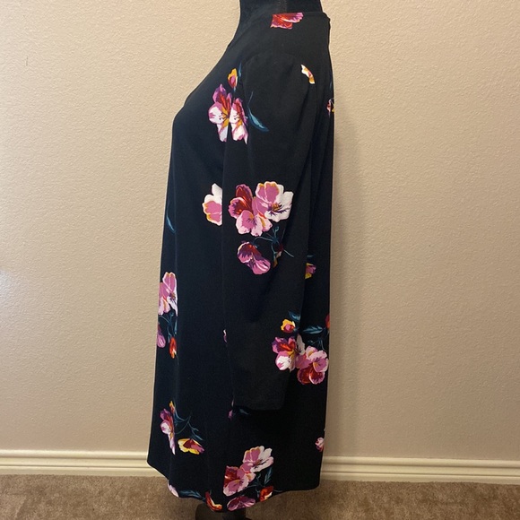 Old Navy Black Floral Dress Long Sleeve - Picture 3 of 8